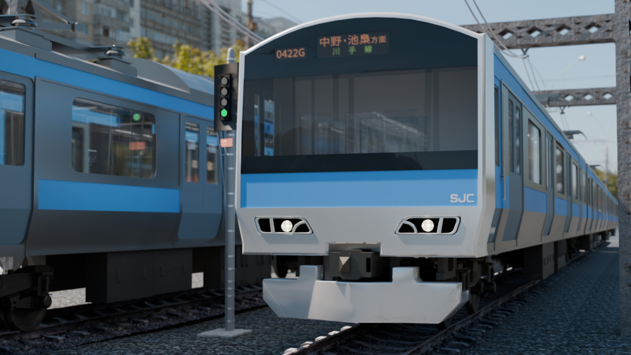 キットバッシュモデリングを使用した電車の作成